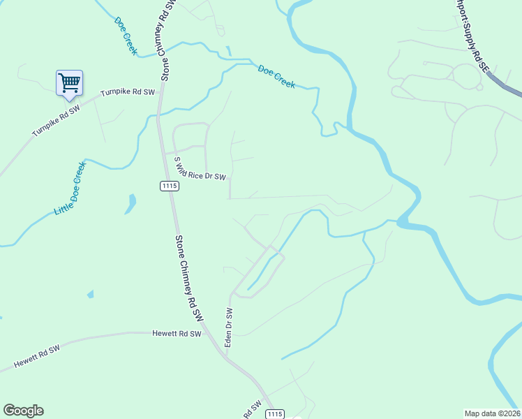 map of restaurants, bars, coffee shops, grocery stores, and more near 465 Sea Captain Lane Southwest in Supply