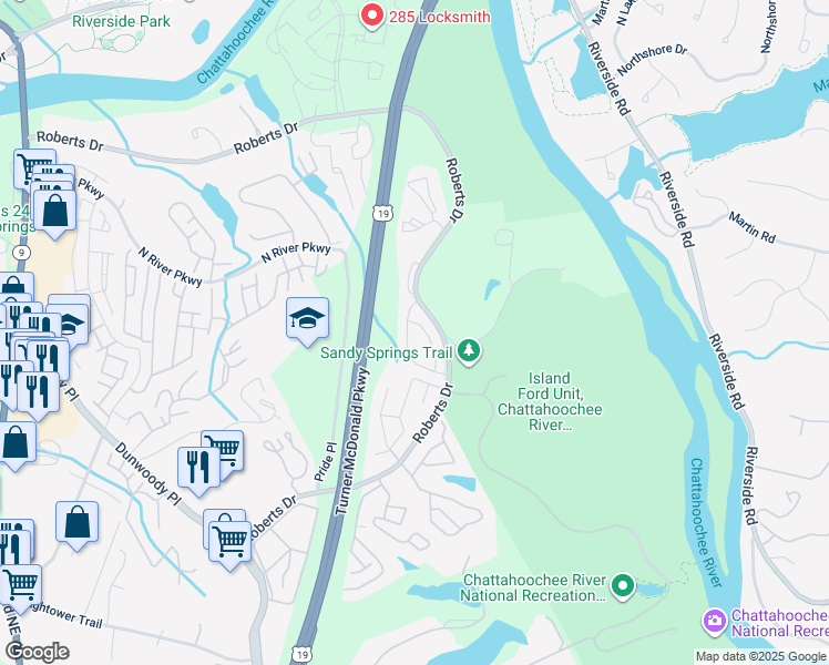 map of restaurants, bars, coffee shops, grocery stores, and more near 8840 Long Beach Circle in Atlanta
