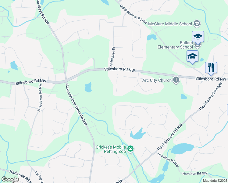 map of restaurants, bars, coffee shops, grocery stores, and more near 3986 Nemours Trail Northwest in Kennesaw