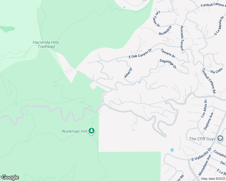 map of restaurants, bars, coffee shops, grocery stores, and more near Edgeridge Drive in Hacienda Heights