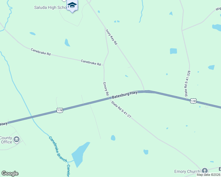 map of restaurants, bars, coffee shops, grocery stores, and more near 201 Emory Road in Saluda