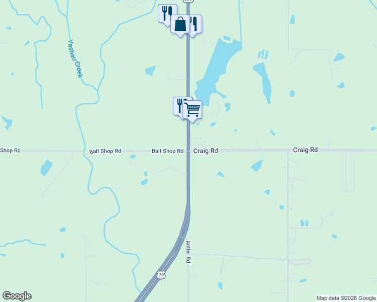 map of restaurants, bars, coffee shops, grocery stores, and more near E2080 in Broken Bow