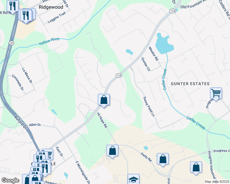 map of restaurants, bars, coffee shops, grocery stores, and more near 801 Braselton Highway in Lawrenceville