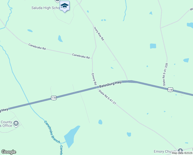 map of restaurants, bars, coffee shops, grocery stores, and more near 201 Emory Road in Saluda