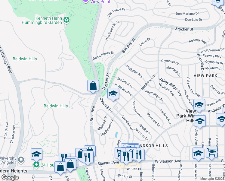 map of restaurants, bars, coffee shops, grocery stores, and more near 4508 West Mount Vernon Drive in Los Angeles