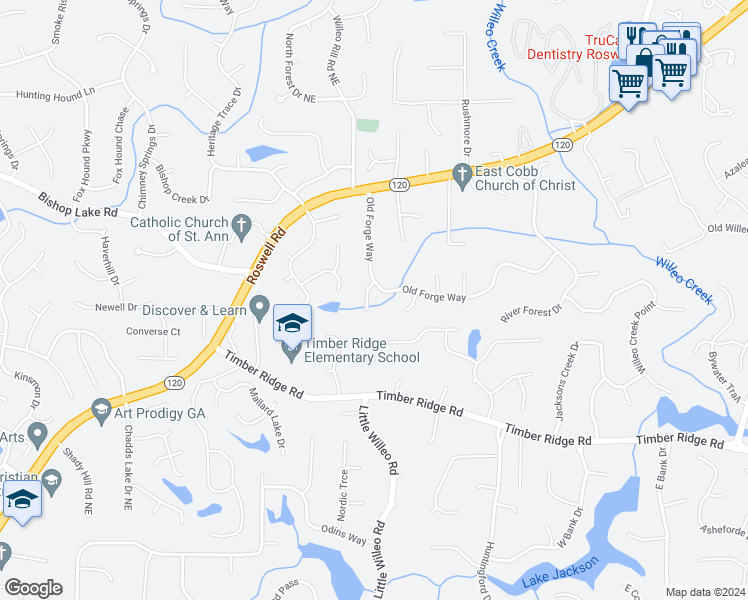 map of restaurants, bars, coffee shops, grocery stores, and more near 1958 Hitching Post Lane in Marietta