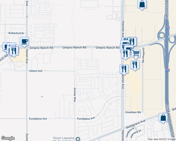 map of restaurants, bars, coffee shops, grocery stores, and more near in Ontario