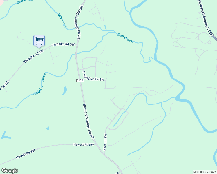 map of restaurants, bars, coffee shops, grocery stores, and more near 698 Squirrel Run Drive Southwest in Brunswick County