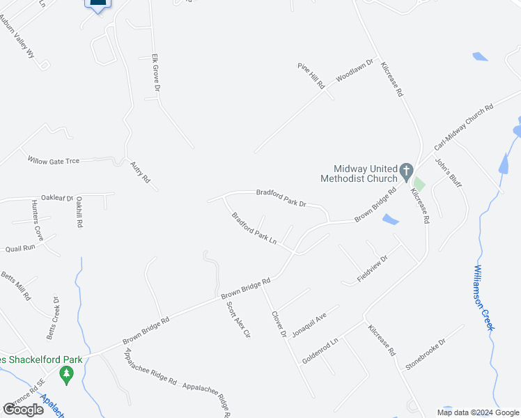 map of restaurants, bars, coffee shops, grocery stores, and more near 408 Bradford Way in Auburn