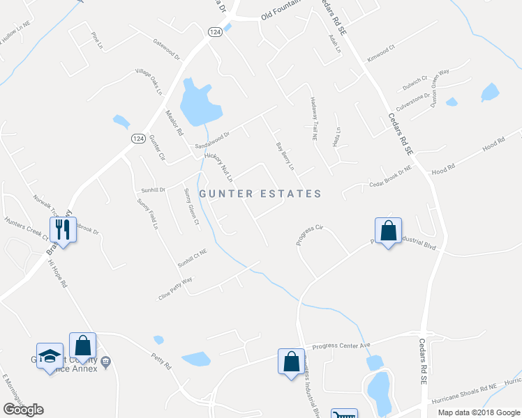 map of restaurants, bars, coffee shops, grocery stores, and more near 1171 Oak Grove Circle in Lawrenceville