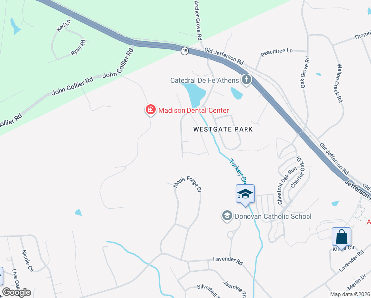 map of restaurants, bars, coffee shops, grocery stores, and more near 395 Lakeland Drive in Athens