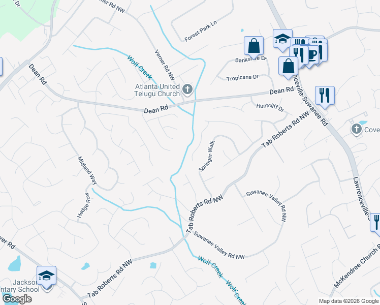map of restaurants, bars, coffee shops, grocery stores, and more near 955 Pointers Way in Lawrenceville