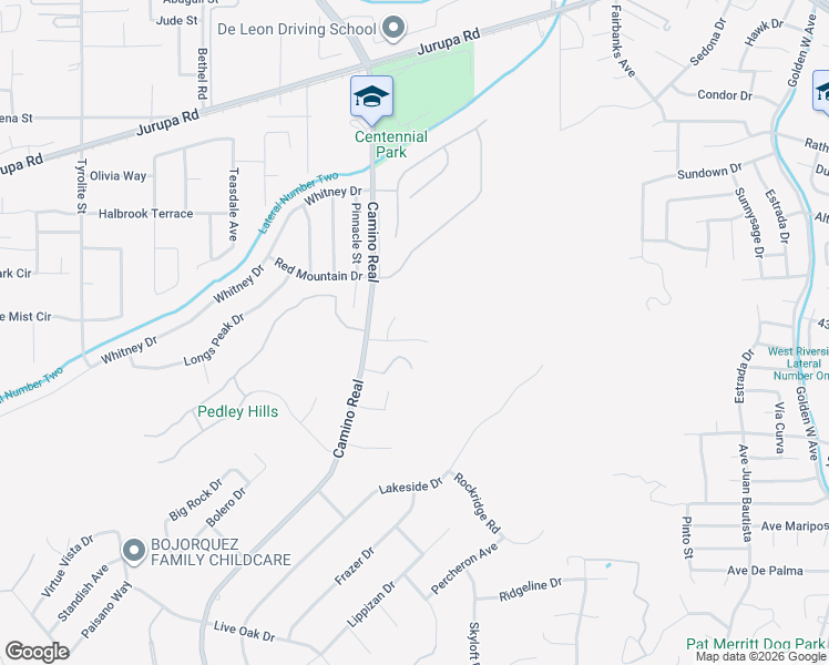 map of restaurants, bars, coffee shops, grocery stores, and more near 7413 Pebblewood Court in Riverside