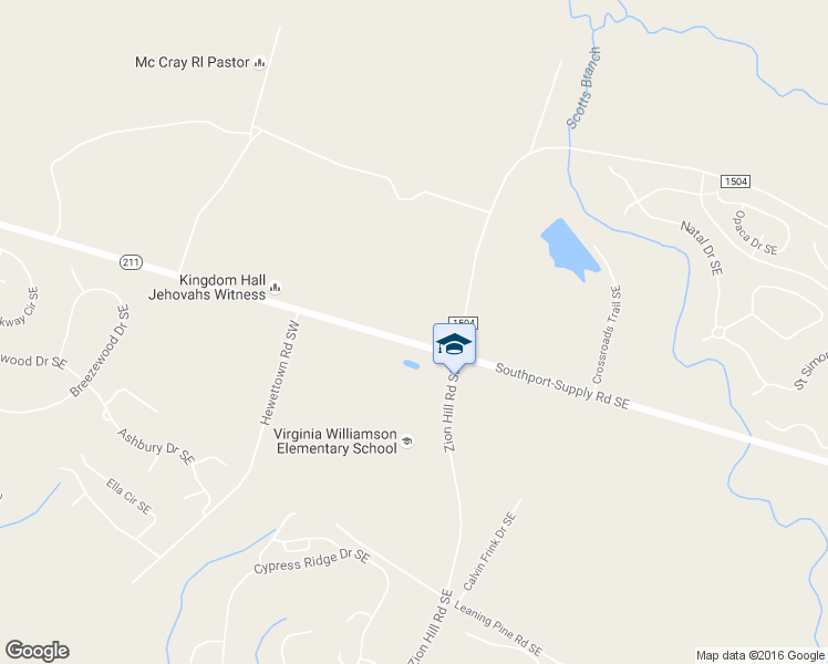 map of restaurants, bars, coffee shops, grocery stores, and more near 1094 Southport-Supply Road Southeast in Bolivia