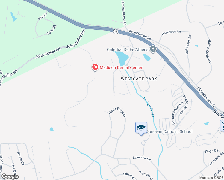 map of restaurants, bars, coffee shops, grocery stores, and more near 395 Lakeland Drive in Athens