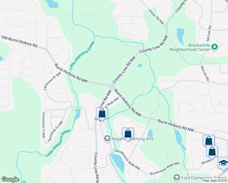 map of restaurants, bars, coffee shops, grocery stores, and more near 6064 Kenbrook Knolls Northwest in Acworth