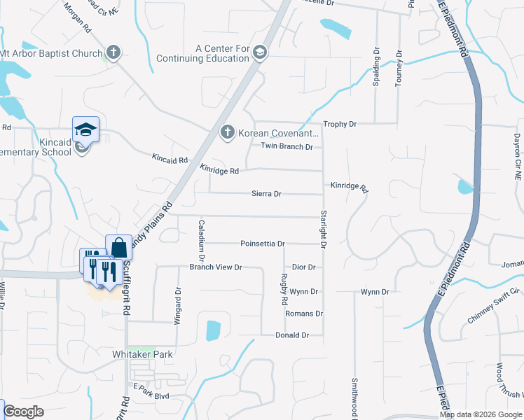 map of restaurants, bars, coffee shops, grocery stores, and more near 1798 Hasty Road in Marietta