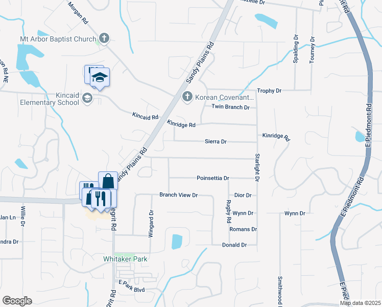 map of restaurants, bars, coffee shops, grocery stores, and more near 1741 Hasty Road in Marietta