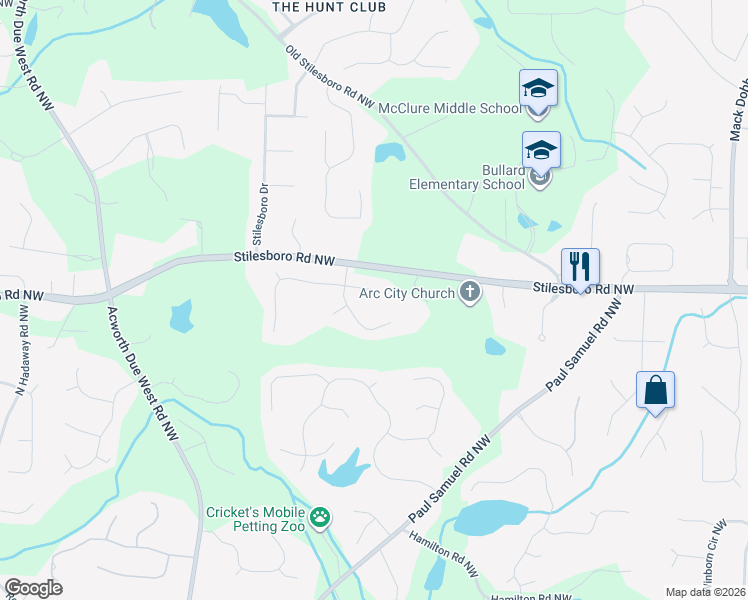 map of restaurants, bars, coffee shops, grocery stores, and more near 3911 Nemours Trail Northwest in Kennesaw