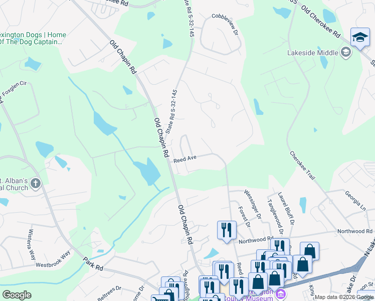 map of restaurants, bars, coffee shops, grocery stores, and more near 100 Buckhaven Way in Lexington
