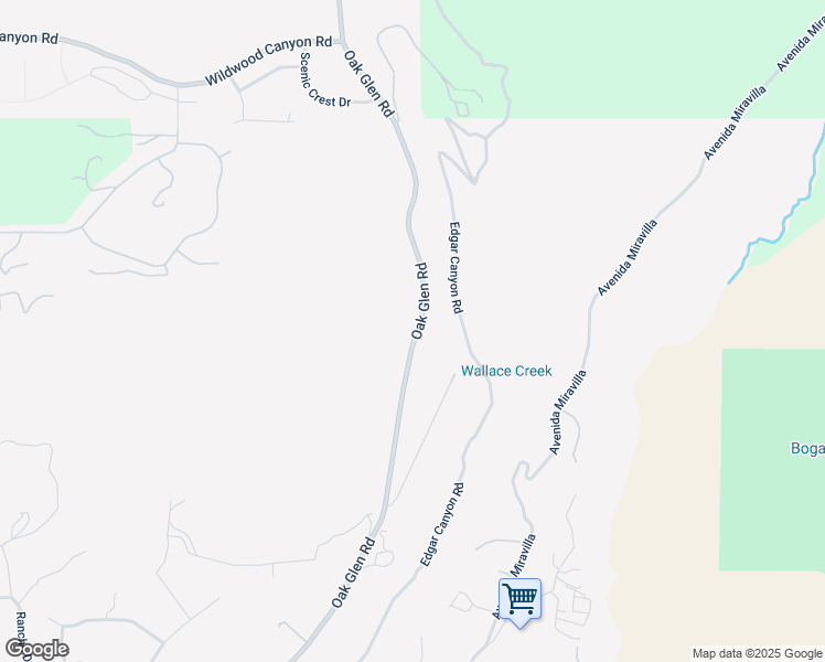 map of restaurants, bars, coffee shops, grocery stores, and more near Oak Glen Road in Cherry Valley