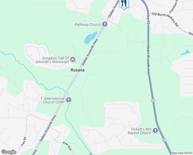map of restaurants, bars, coffee shops, grocery stores, and more near 33 Mill Creek Hollow in Dallas