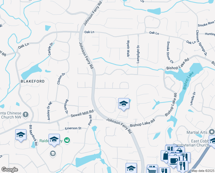 map of restaurants, bars, coffee shops, grocery stores, and more near 4011 Charrwood Trce in Marietta