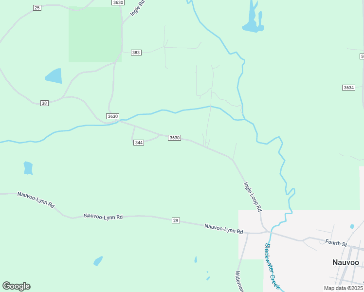 map of restaurants, bars, coffee shops, grocery stores, and more near 2066 County Road 3630 in Nauvoo