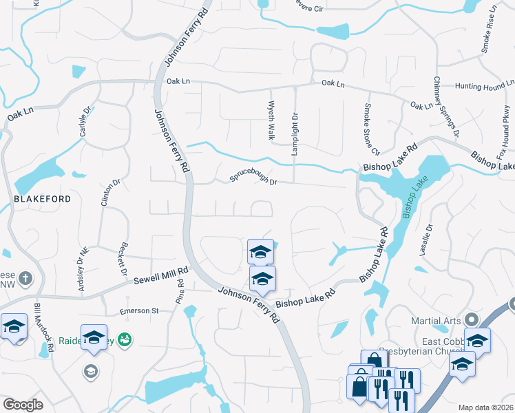 map of restaurants, bars, coffee shops, grocery stores, and more near 4080 Charrwood Trce in Marietta