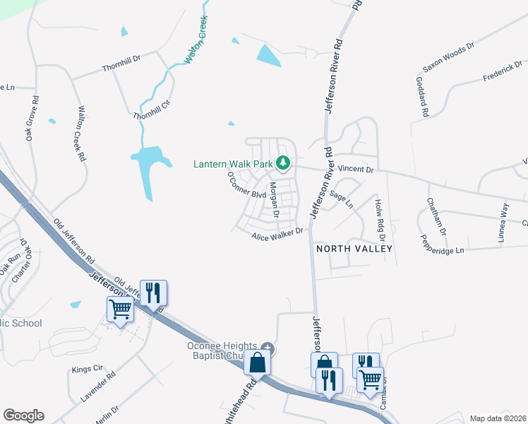 map of restaurants, bars, coffee shops, grocery stores, and more near 699 West Vincent Drive in Athens