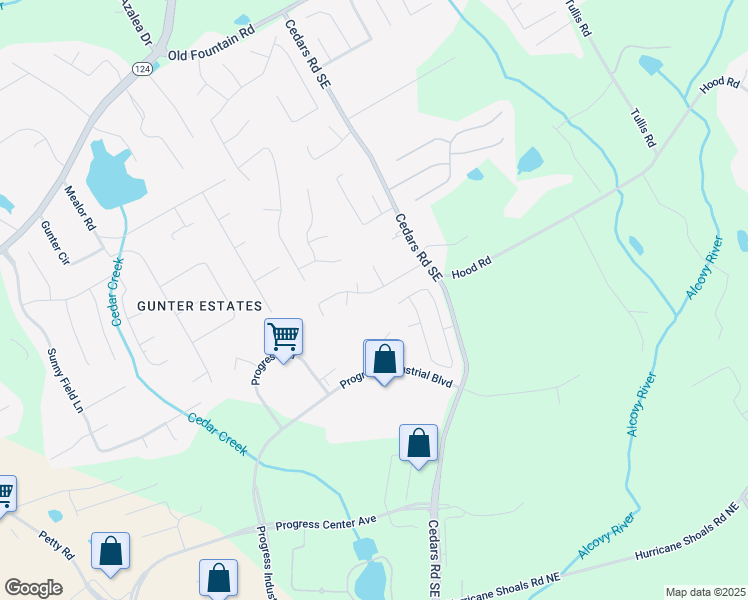 map of restaurants, bars, coffee shops, grocery stores, and more near 1285 Cedar Brook Drive Northeast in Lawrenceville