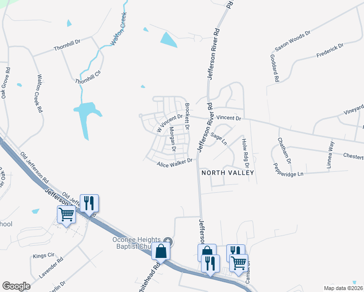map of restaurants, bars, coffee shops, grocery stores, and more near 305 Samuel Clemens Way in Athens