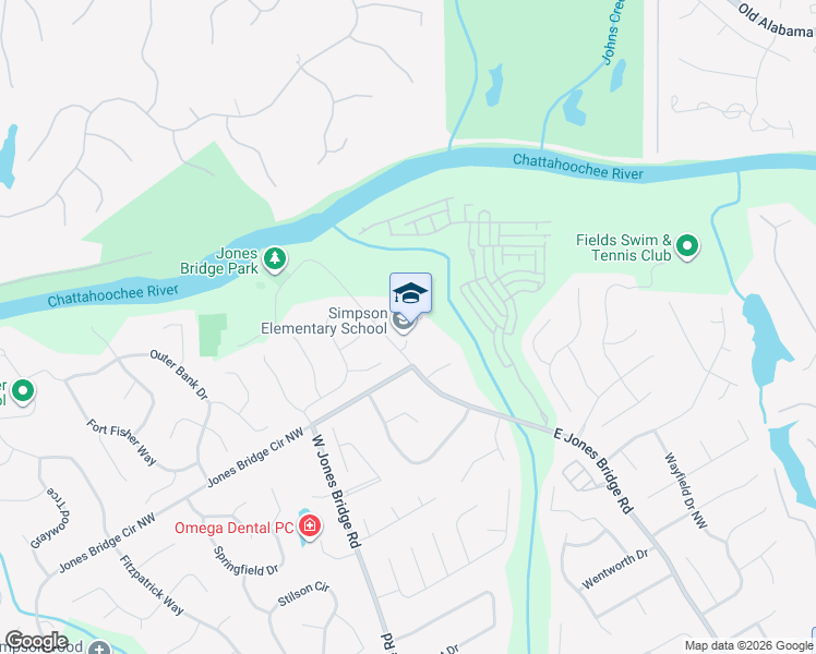 map of restaurants, bars, coffee shops, grocery stores, and more near 4525 East Jones Bridge Road in Norcross