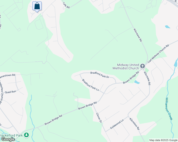 map of restaurants, bars, coffee shops, grocery stores, and more near 1135 Bradford Park Drive in Auburn