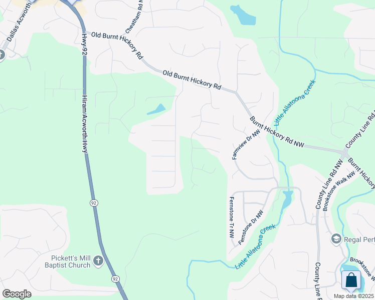 map of restaurants, bars, coffee shops, grocery stores, and more near 272 Broadstone Boulevard in Acworth