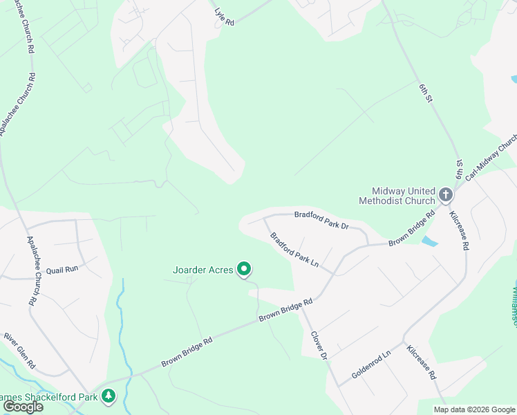 map of restaurants, bars, coffee shops, grocery stores, and more near 1143 Bradford Park Dr in Auburn