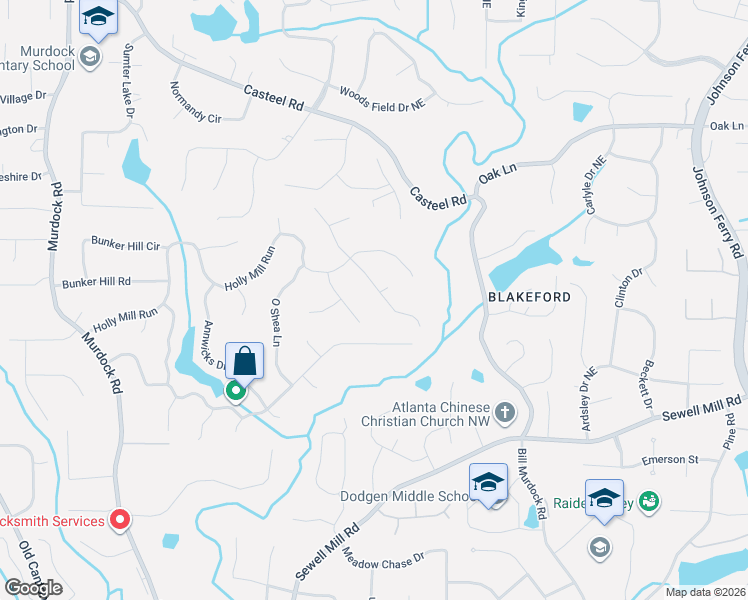 map of restaurants, bars, coffee shops, grocery stores, and more near 1986 Kramer Way in Marietta