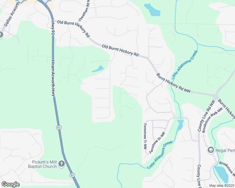 map of restaurants, bars, coffee shops, grocery stores, and more near 272 Broadstone Boulevard in Acworth