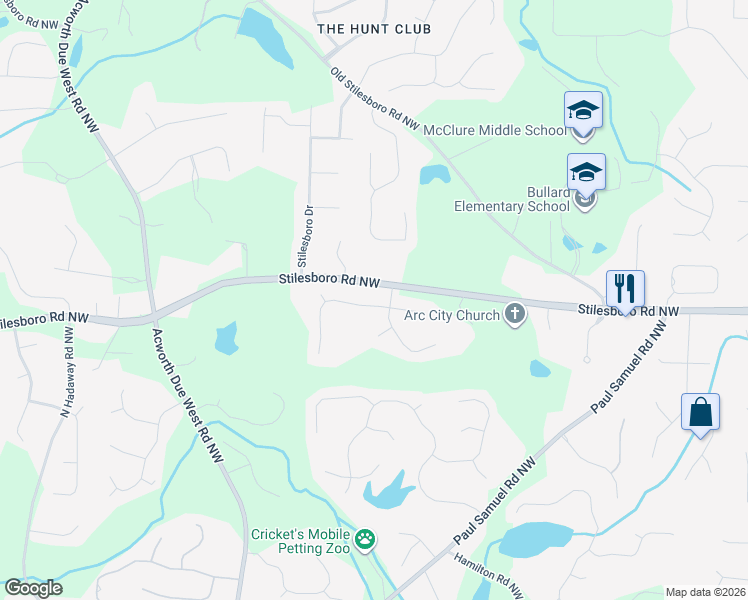 map of restaurants, bars, coffee shops, grocery stores, and more near 3934 Nemours Trail Northwest in Kennesaw