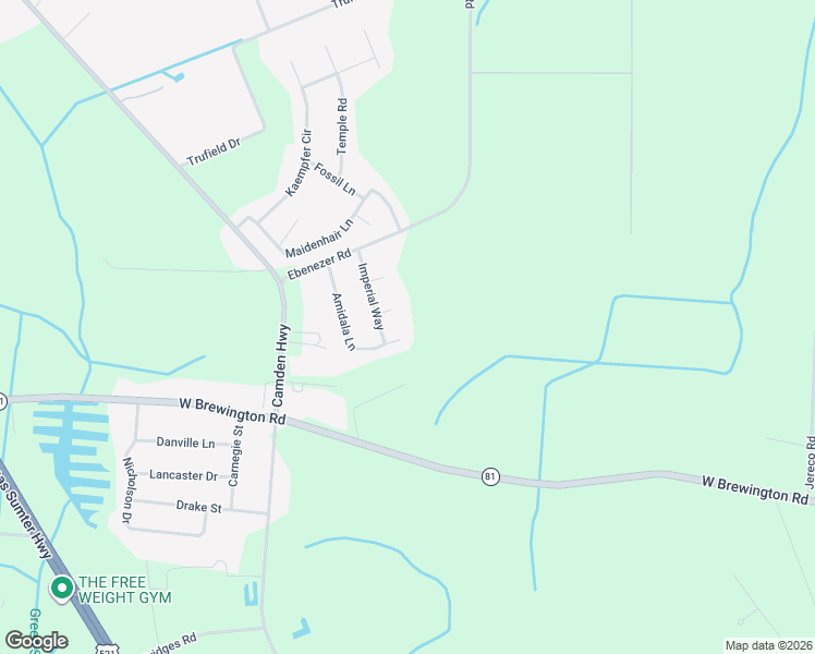 map of restaurants, bars, coffee shops, grocery stores, and more near 2715 Amidala Lane in Sumter