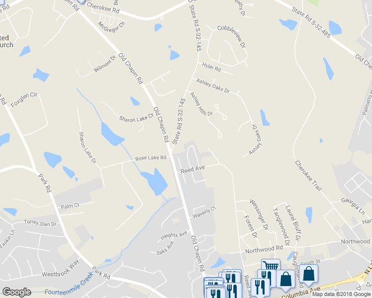 map of restaurants, bars, coffee shops, grocery stores, and more near 129 Barrington Drive in Lexington