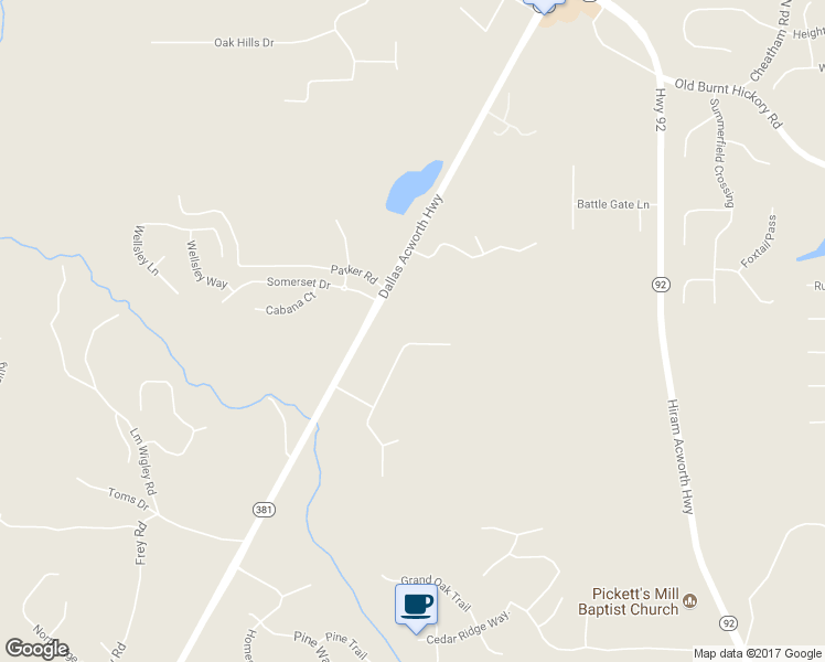 map of restaurants, bars, coffee shops, grocery stores, and more near 84 Mill Creek Hollow in Dallas