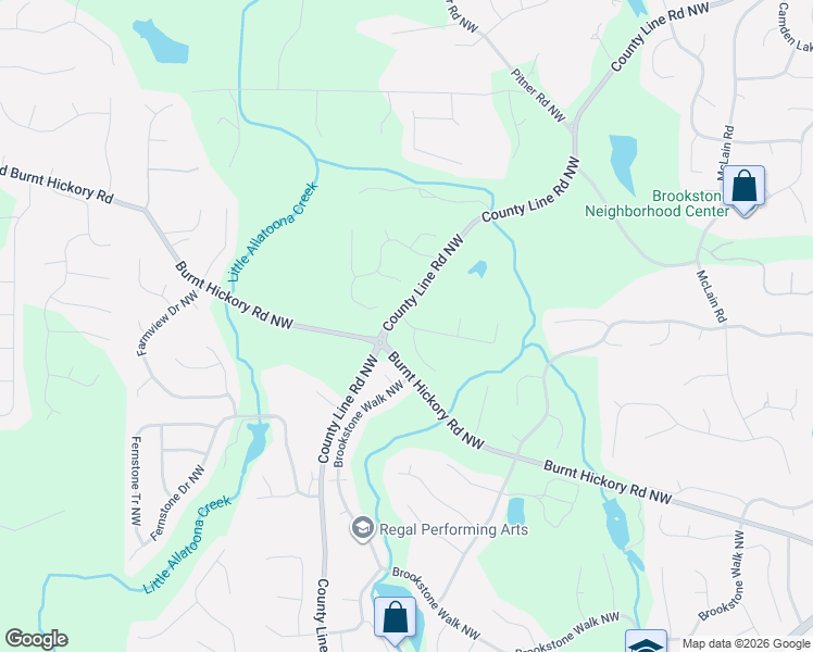 map of restaurants, bars, coffee shops, grocery stores, and more near 1816 County Line Road Northwest in Acworth