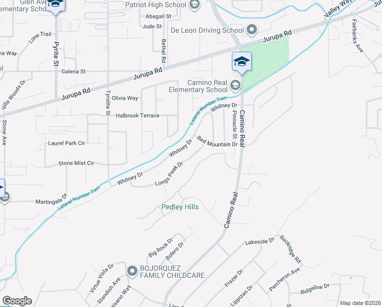 map of restaurants, bars, coffee shops, grocery stores, and more near 7714 Whitney Drive in Riverside
