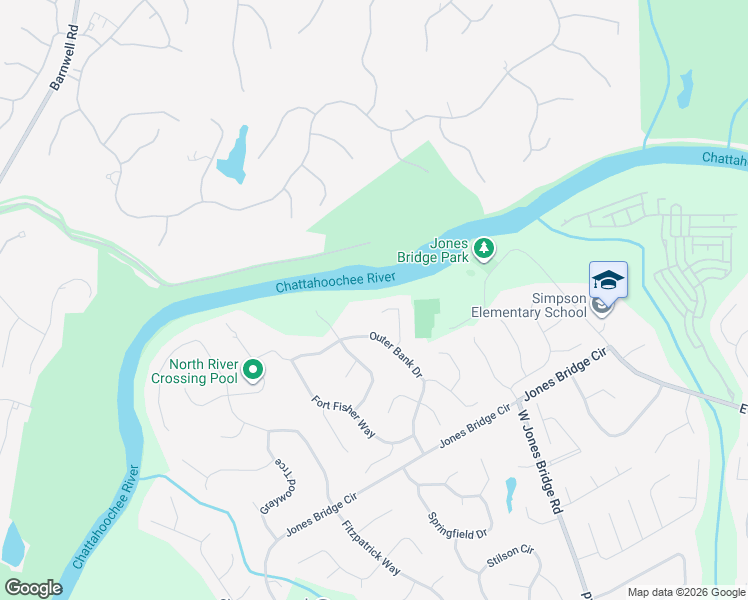 map of restaurants, bars, coffee shops, grocery stores, and more near 5344 Manteo Inlet Road in Norcross