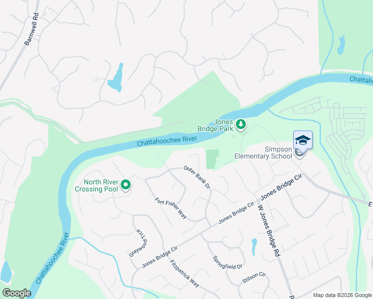 map of restaurants, bars, coffee shops, grocery stores, and more near 5344 Manteo Inlet Road in Norcross