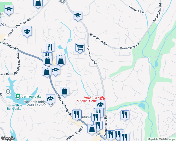 map of restaurants, bars, coffee shops, grocery stores, and more near 70 Devonshire Drive in Alpharetta