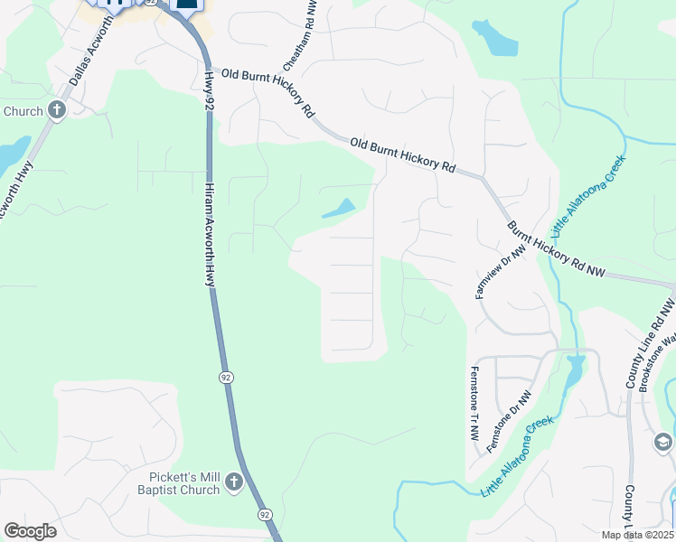 map of restaurants, bars, coffee shops, grocery stores, and more near 101 Hickory Leaf Lane in Acworth