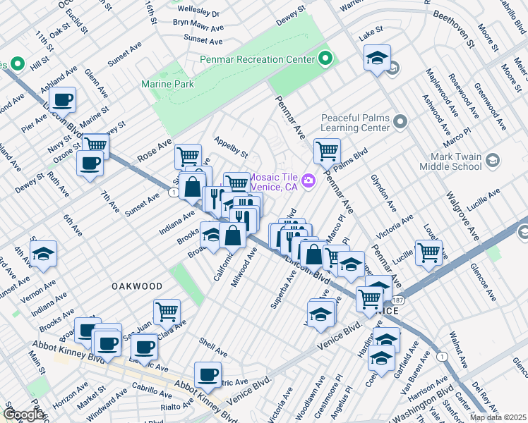 map of restaurants, bars, coffee shops, grocery stores, and more near 1070 Frederick Street in Los Angeles