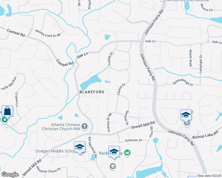 map of restaurants, bars, coffee shops, grocery stores, and more near 2022 Hastings St in Marietta